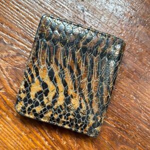 HOBO Animal Print Wallet - Brown and Gold